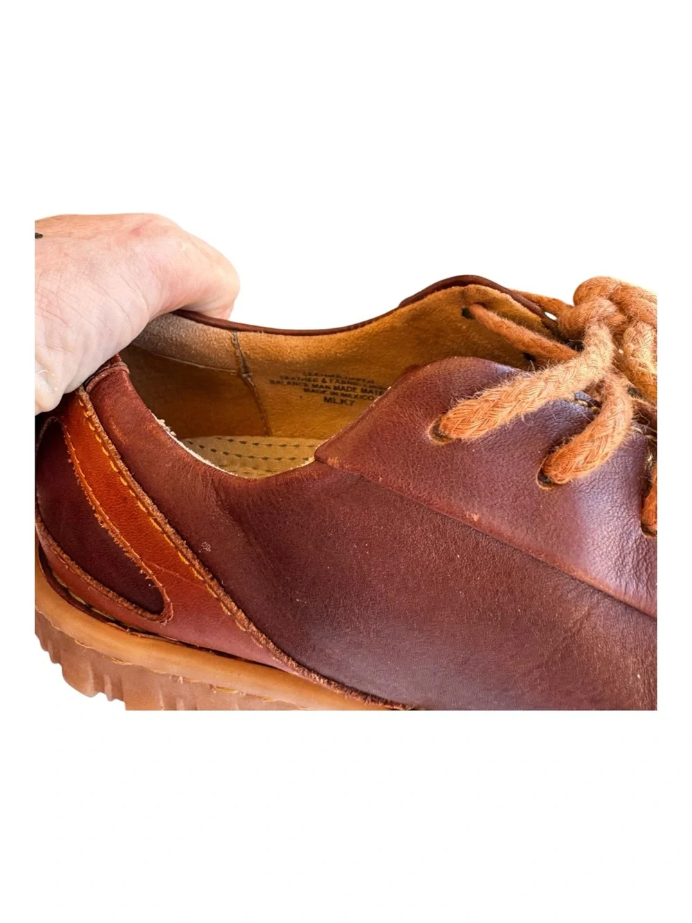 Born Brown Leather Lace Up Comfort Shoes Sneakers Oxford Driving Mocs Size 8W